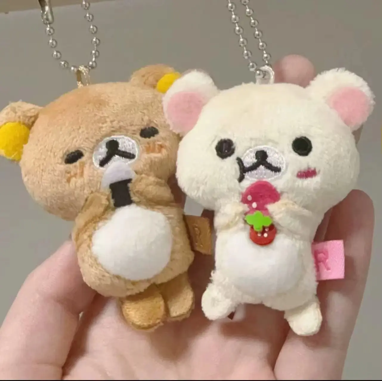Kawaii Korilakkuma Plush Pendant Cartoon Figure Charm Rilakkuma Bag Accessory Key Chain Vintage Daily Life Series Girl Toys