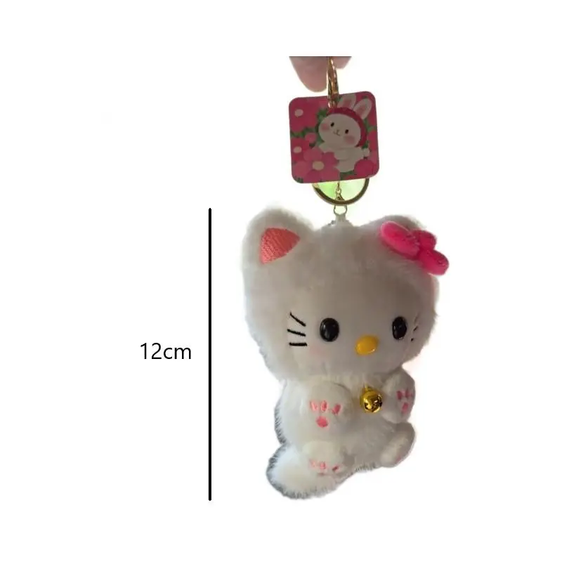 Kawaii Sanrio Hello Kitty Long Tail Doll Keychain Kawaii Black Kt Cat Animation Peripheral Pendant Toys Bag Pendant