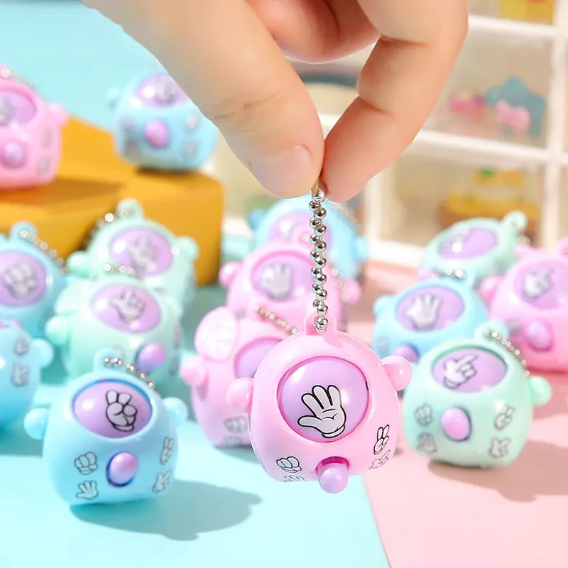 1/5/10Pcs Mini Pop Keychains Toddler Sensory Fidget Toys Rock-paper-scissors Game for Kids Birthday Party Favors Guests Gifts