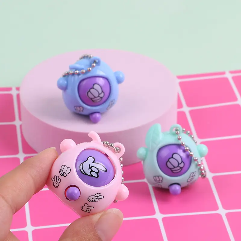 1/5/10Pcs Mini Pop Keychains Toddler Sensory Fidget Toys Rock-paper-scissors Game for Kids Birthday Party Favors Guests Gifts