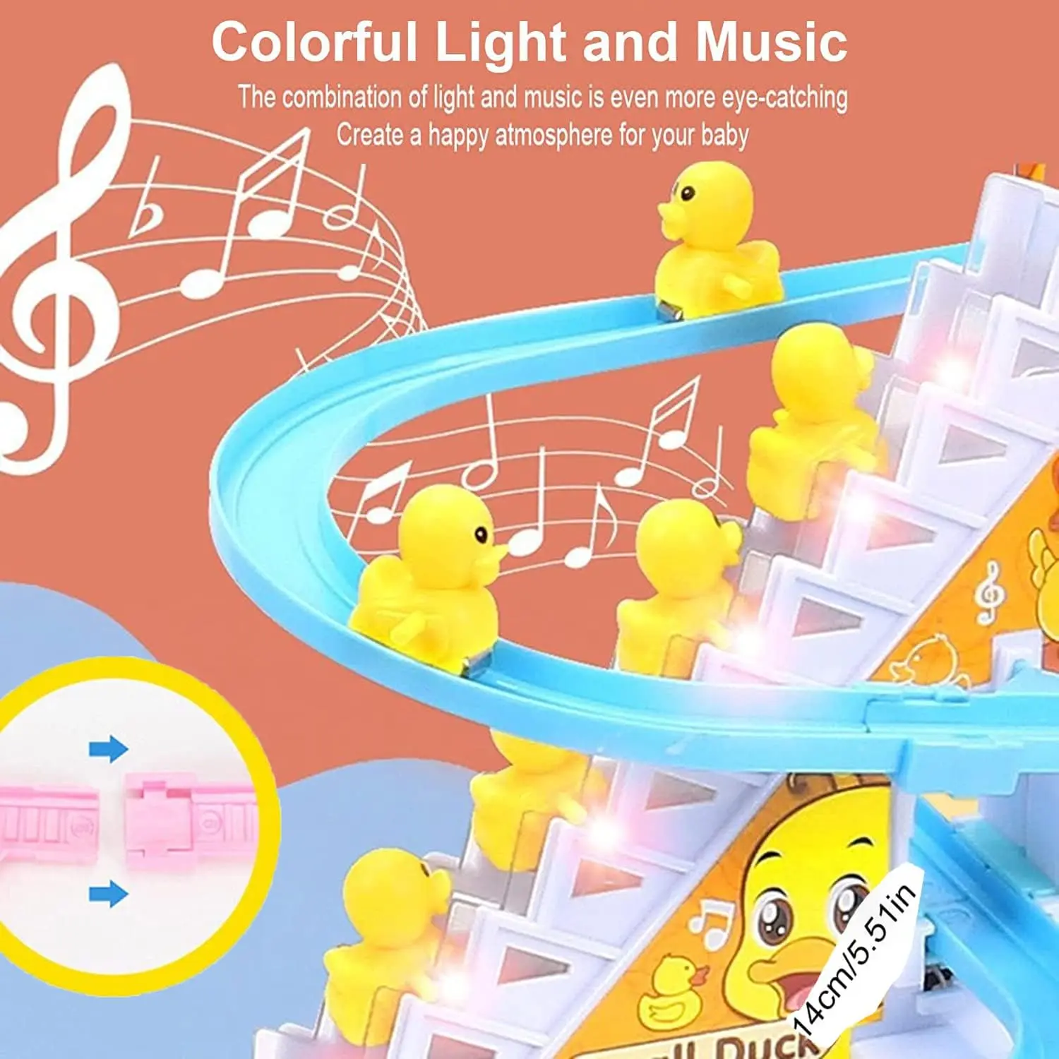 Baby Cute Duck Pig Electronic Climbing Stairs Track Slide Pets Toys LED Lights Musical Kids Educational Game Toy Christmas Gifts