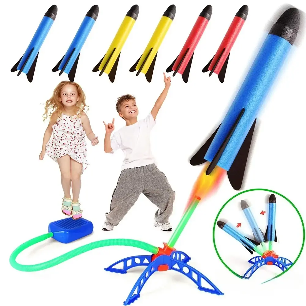Children Air Rocket Foot Pump Launcher Outdoor Air Pressed Pedal Soaring Rocket Toys Child Play Set Jump Sport Game Toys for Kid