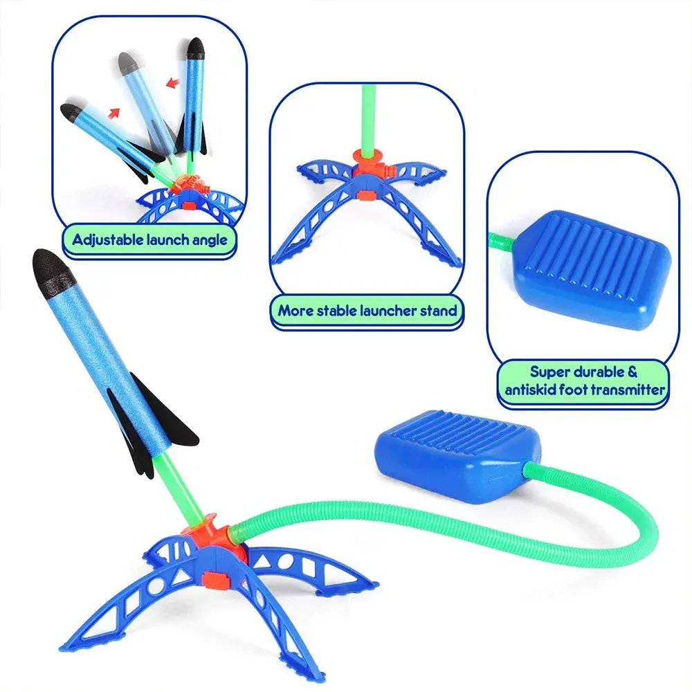 Children Air Rocket Foot Pump Launcher Outdoor Air Pressed Pedal Soaring Rocket Toys Child Play Set Jump Sport Game Toys for Kid
