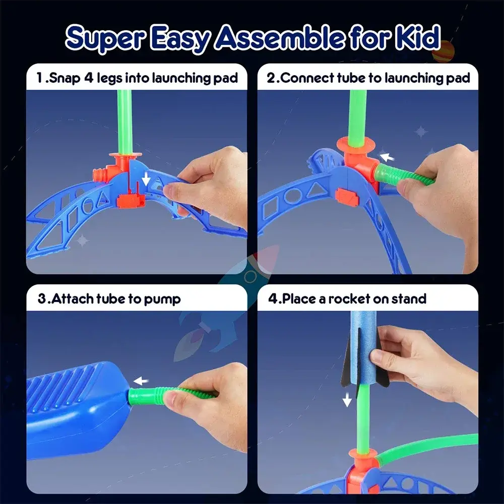 Children Air Rocket Foot Pump Launcher Outdoor Air Pressed Pedal Soaring Rocket Toys Child Play Set Jump Sport Game Toys for Kid