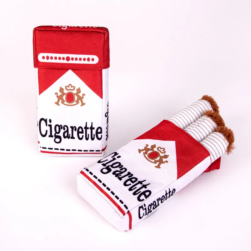 Funny Interactive Plush Dog Toys Creative Cigarette Interactive Giggles Dog Toys Funny Plush Chewing Toy Cigaret Box Pet Gifts