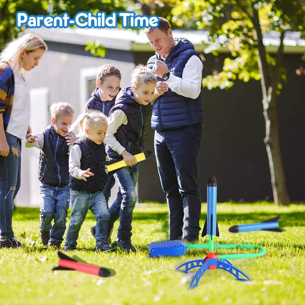 Children Air Rocket Foot Pump Launcher Outdoor Air Pressed Pedal Soaring Rocket Toys Child Play Set Jump Sport Game Toys for Kid