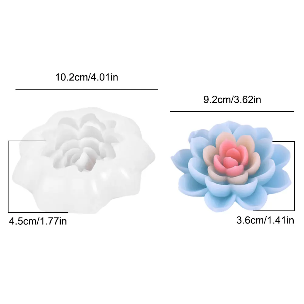 3D Lotus Shaped Candle Silicone Mold Lotus Cake Chocolate Silicone Mold Flower Peony Candle Mold Glue Plaster Crafts Mold
