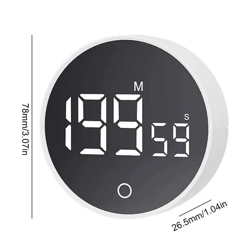 Magnetic LED Digital Kitchen Timer Large LED Display Mechanical Remind Alarm Countdown Countup Timer for Cooking Shower Study