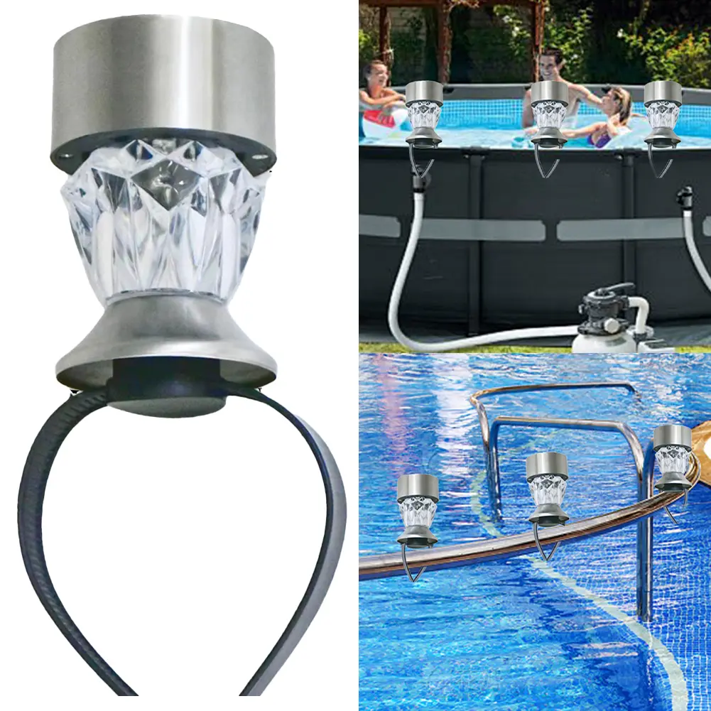 6PCS Solar Lamp Pool Lights Waterproof Warm LED Pool Solar Lights LED Lights Solar Lights Decor Swimming Pool Fence Yard Decor