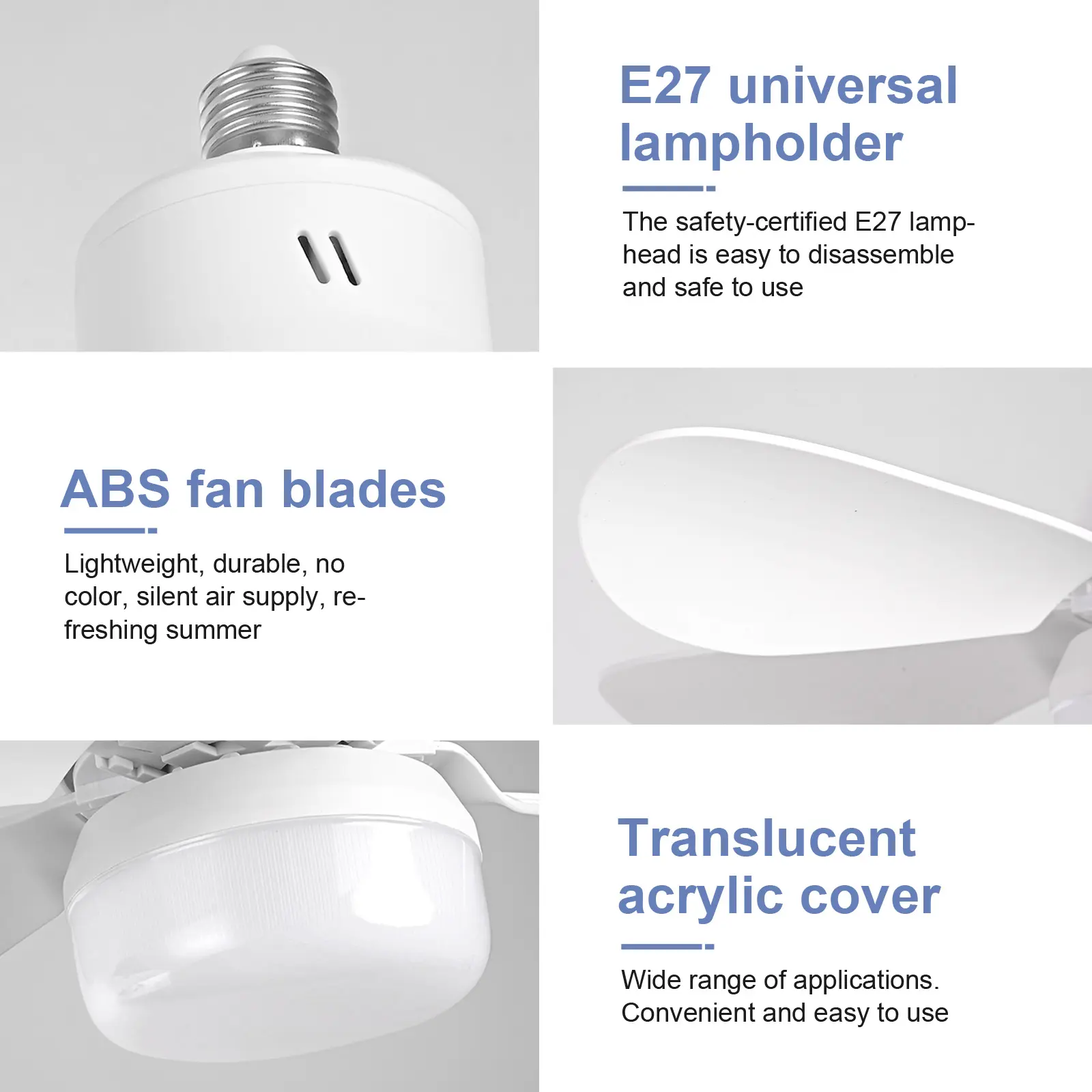 Ceiling Fan with Light Socket Ceiling Fan Remote Control LED Light Fan 3 Light Colors Socket Fan Light Low Noise for Dining Room
