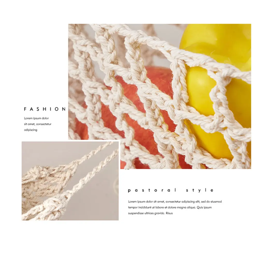 Hanging Fruit Hammock for Kitchen Under Cabinet Macrame Fruit Hammock Veggie Banana Hammock for Home Boat RV Vegetable