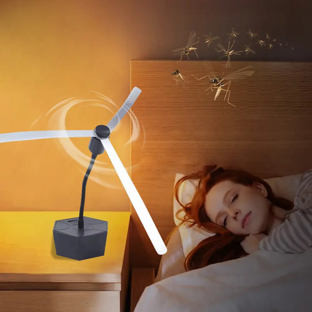 Flexible Tables Fly Fans USB Rechargeable Mosquito Insect Repellent Fan Portable Fly Fans for Barbecues Kitchen Restaurants