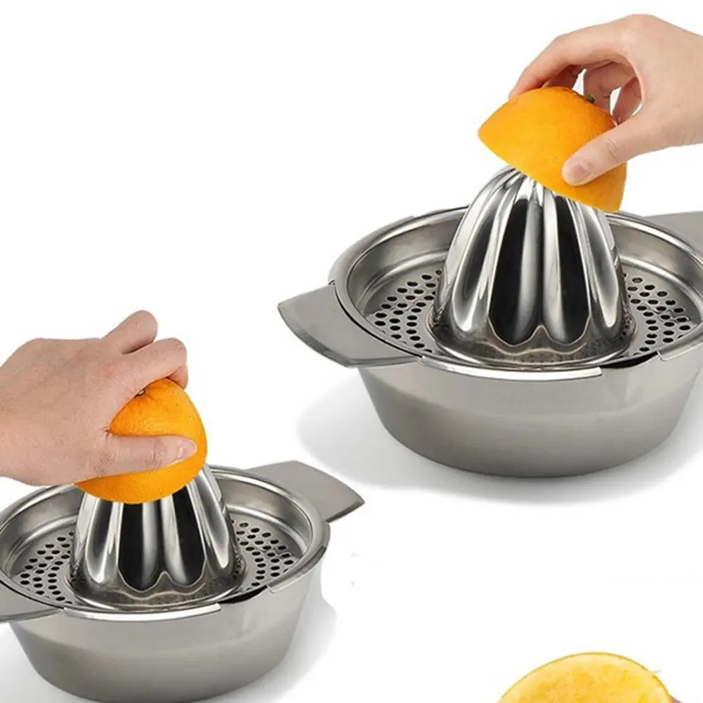 Manual Juicer Fruit Juicer Machine Stainless Steel Manual Orange Juicer Detachable with Strainer Handle Kitchen Gadgets
