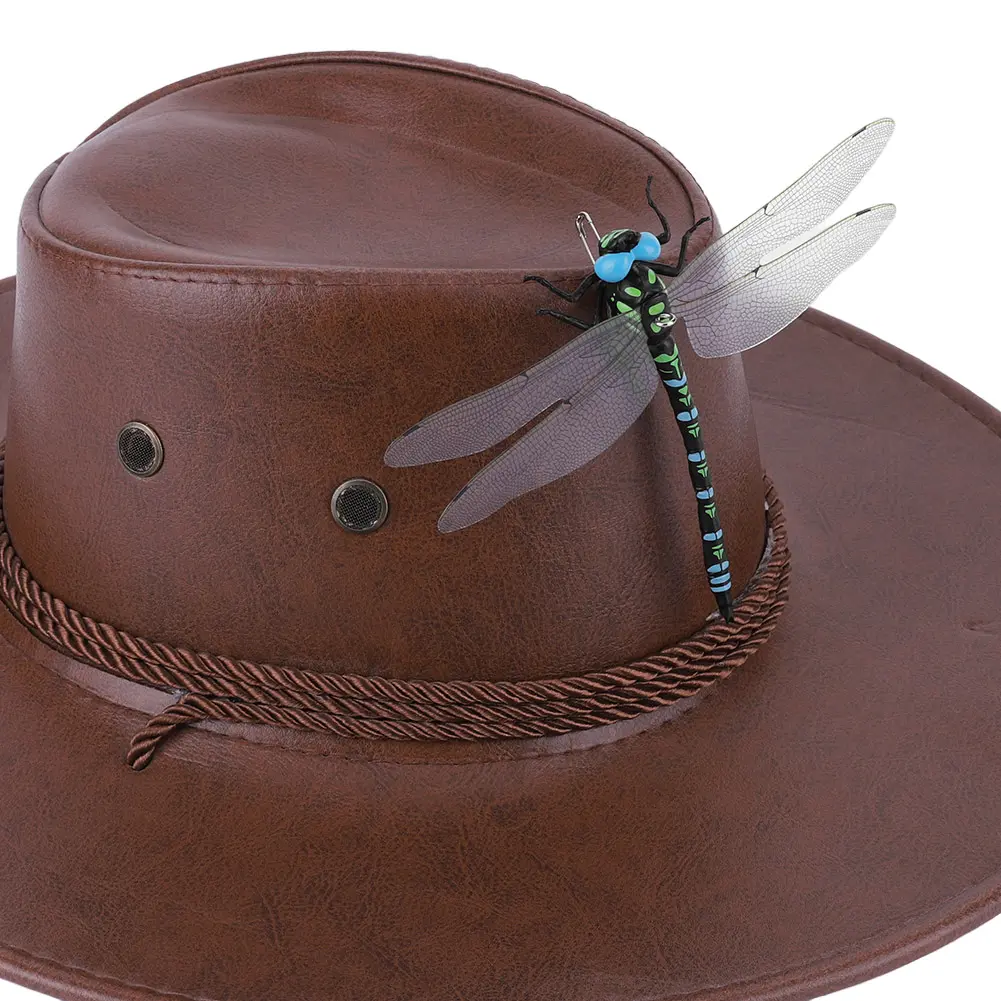 3D Artificial Dragonfly Hat Clip Bug Repellent Dragonfly Clip Clip-On Dragonfly Fly Deterrent Garden Ornaments Patio Decoration