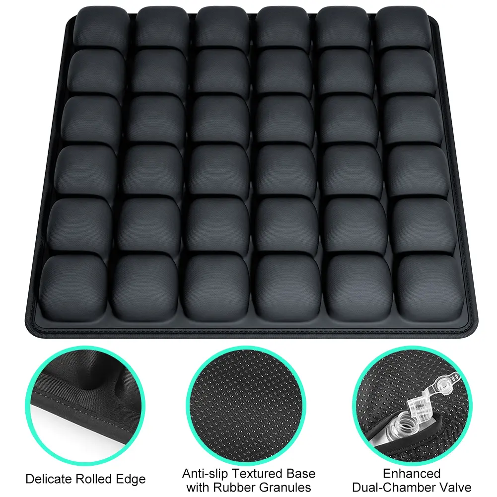 Inflatable Seat Cushion 3D Air Bags Travel Cushion Portable Air Cushion Inflatable Chair Pad W/ Storage Bag Anti Pressure Ulcer