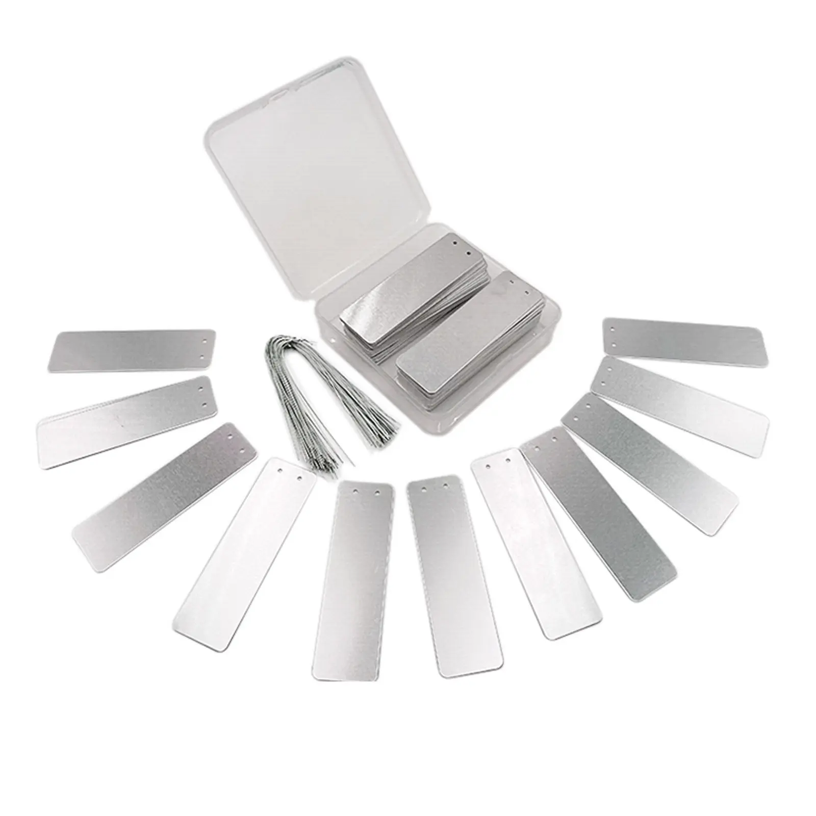 100Pcs Aluminum Plant Label with Metal Wires Double-Sided Plant Labels UV Resistant for Outdoor Garden Trees Record