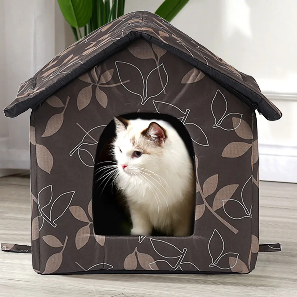 Waterproof Cat Bed Cave Warm Stray Cats Shelter Kitten Cave Hut for Indoor and Outdoor Use
