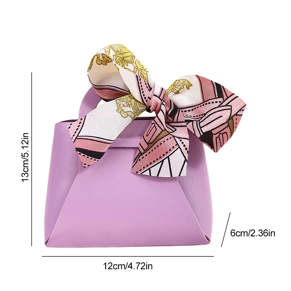10Pcs Leather Gift Bags Wedding Favour Distributions Bags Candy Packaging Box Mini Handbag for Baby Showers Birthday Wedding