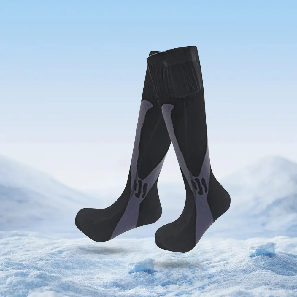 Electric Heated Socks Rechargeable Skiing Sock Fast Heating Outdoor Sport Socks Breathable Warm Winter Socks for Camping Hiking