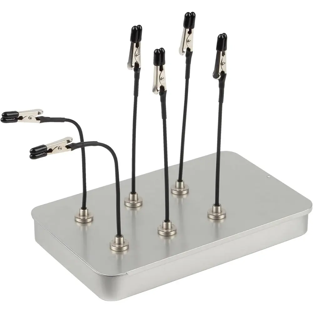 Model Painting Stand Base Holder with 12PCS Alligator Clip Sticks with Rubber Tips Stand Base for Airbrush Spray Hobby DIY Card