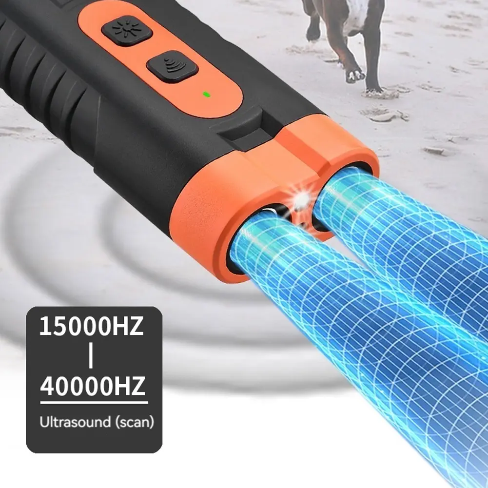Ultrasonic Dog Repeller Rechargeable Dog Bark Deterrent Device with LED Flashlight Dog Training Device Dog Trainer Safe for Dogs