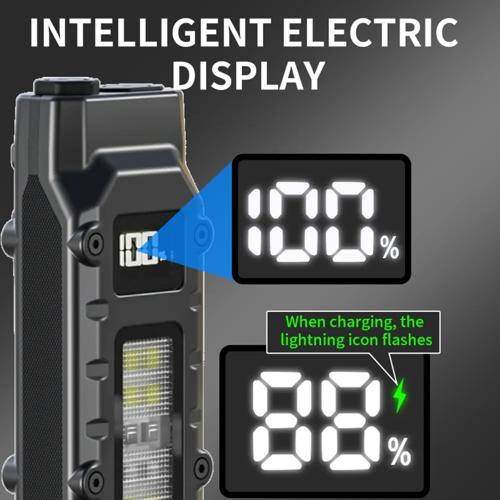 LED Super Bright Flashlight USB Charging Portable Pocket Flashlight 1000mAh Outdoor Emergency Light for Camping Fishing Walking