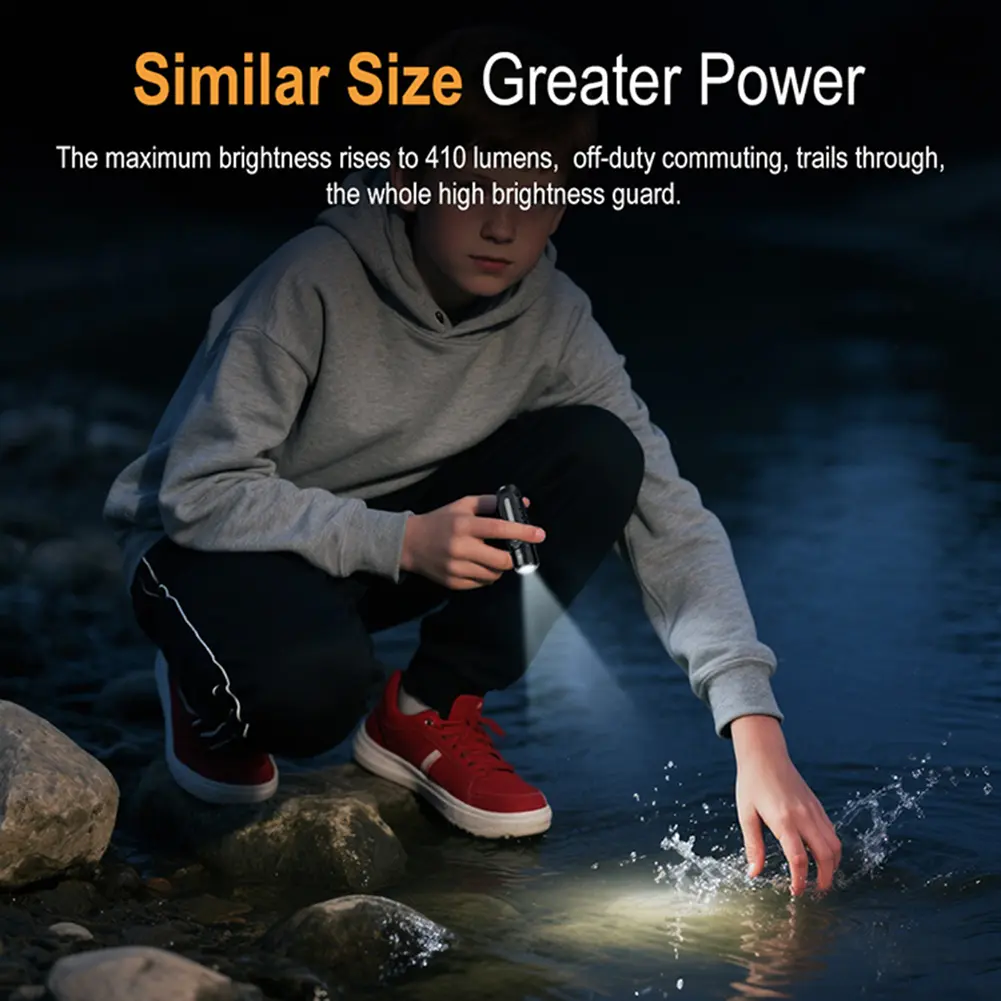 LED Mini Keychain Flashlight with Clip & Magnetic USB-C Rechargeable Emergency Work Lights Waterproof Torch for Outdoor Camping