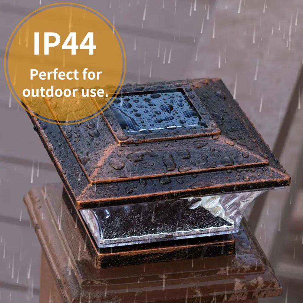 Solar Light Column Fence Landscape Lamp Waterproof Patio Fence Gate Street Lamp 800mAh 6500K/2800K for Outdoor House Yard Garden