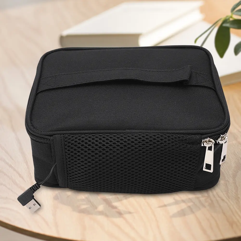 USB Camping Electric Lunch Box Oxford Fabric Thermal Bag Portable Keep Warm Lunch Bag Thermal Heater Pouch for Car Travel Picnic