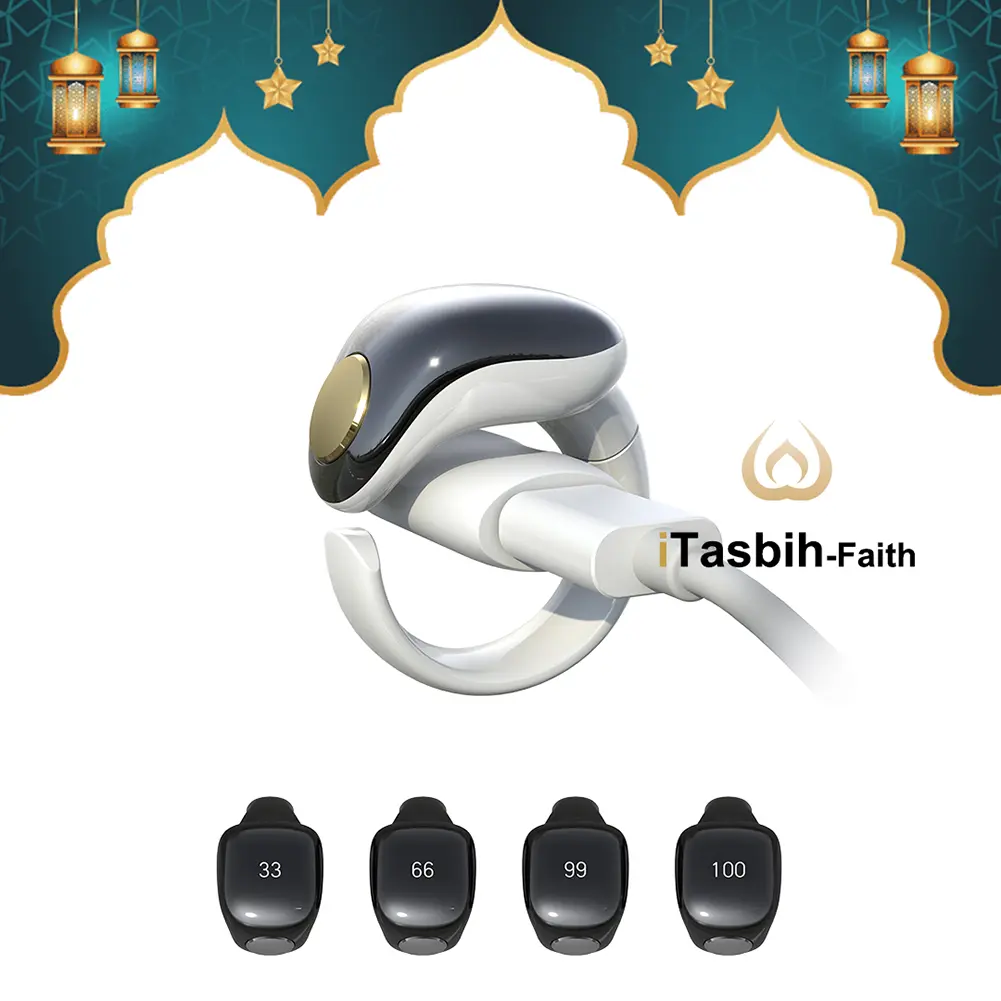 Muslim Gift Smart Electronic Counter 4 Digit Tasbeeh Tasbih Zikr Ring Tasbih Counter Interchangeable Rings 18mm/20mm/22mm