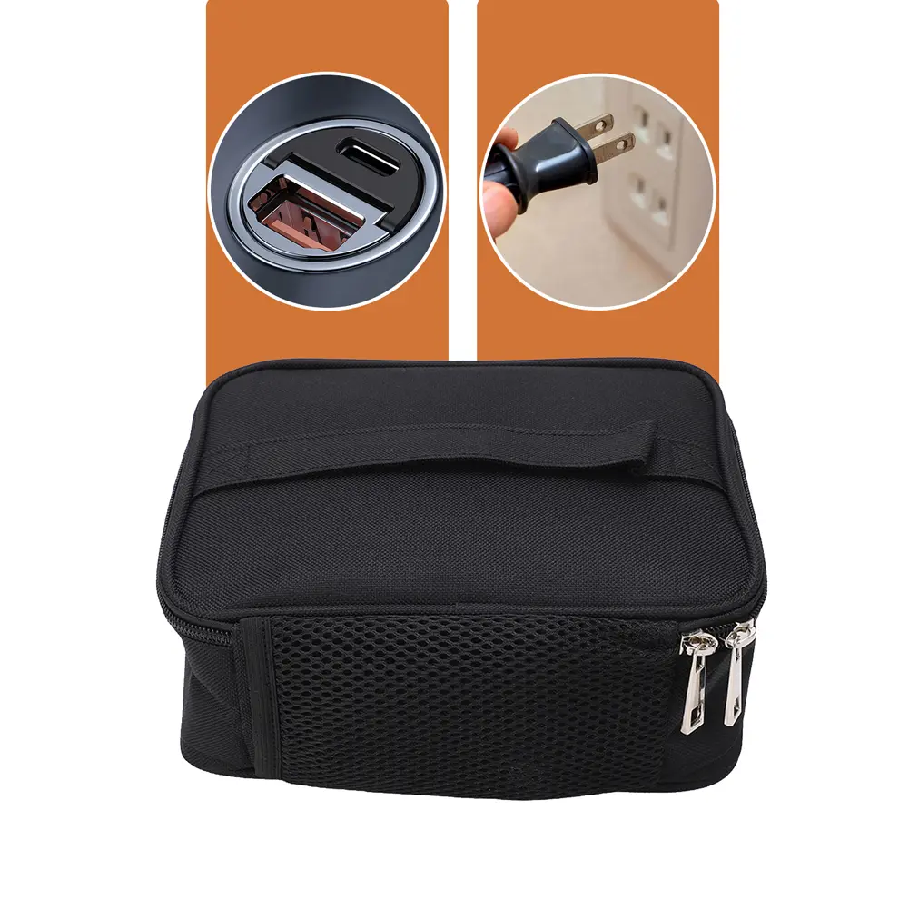 USB Camping Electric Lunch Box Oxford Fabric Thermal Bag Portable Keep Warm Lunch Bag Thermal Heater Pouch for Car Travel Picnic