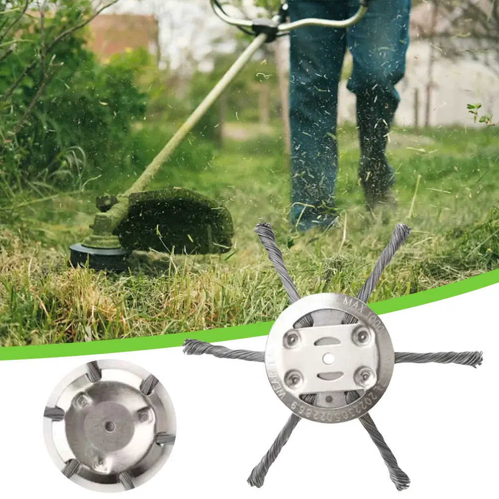 6 Inches Steel Wire Brush Cutter Trimmer Head Wired Trimmer Blade Garden Grass Trimmer Head Clear Moss Grass Rust