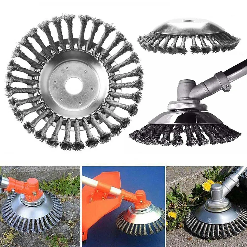 6 Inches Steel Wire Brush Cutter Trimmer Head Wired Trimmer Blade Garden Grass Trimmer Head Clear Moss Grass Rust