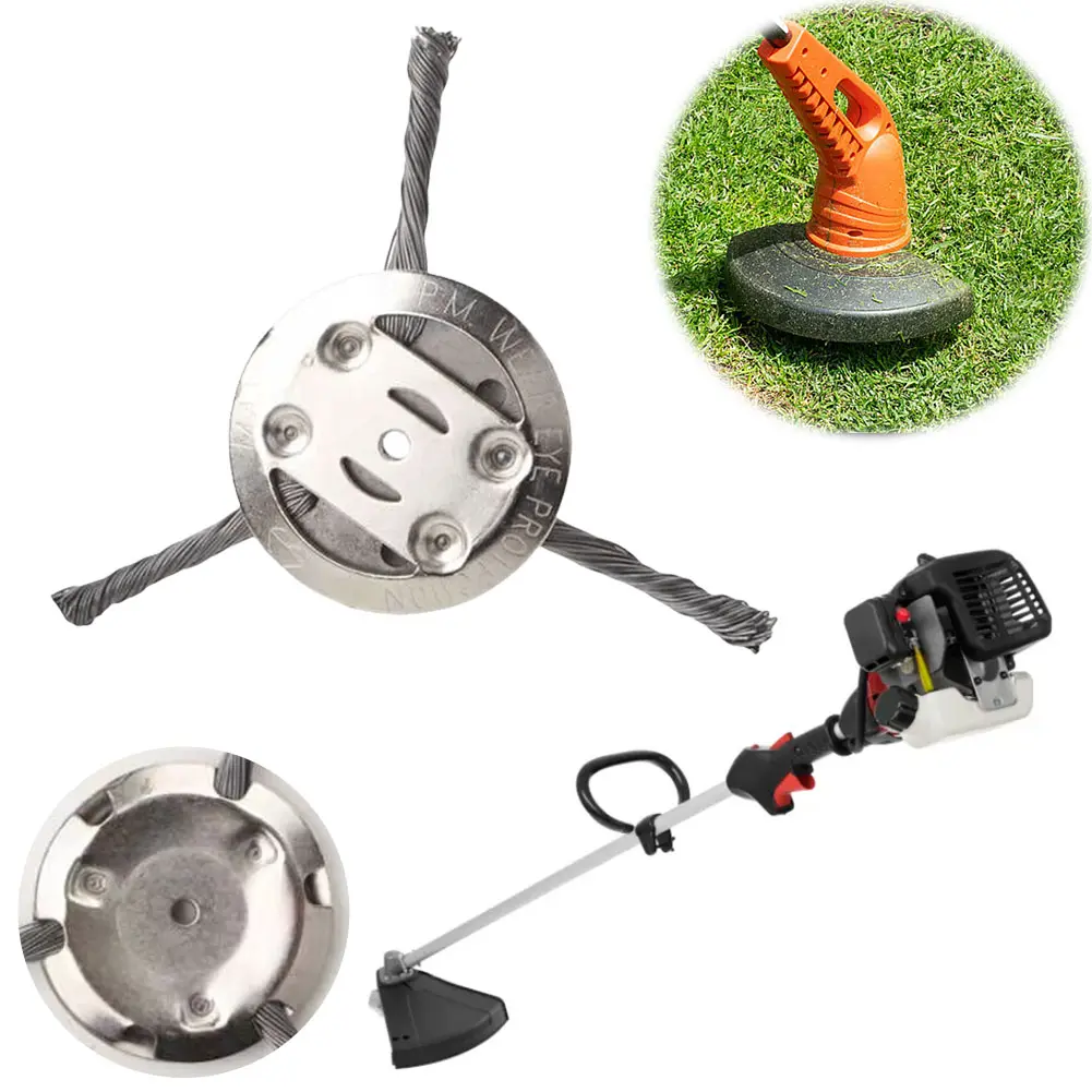 6 Inches Steel Wire Brush Cutter Trimmer Head Wired Trimmer Blade Garden Grass Trimmer Head Clear Moss Grass Rust