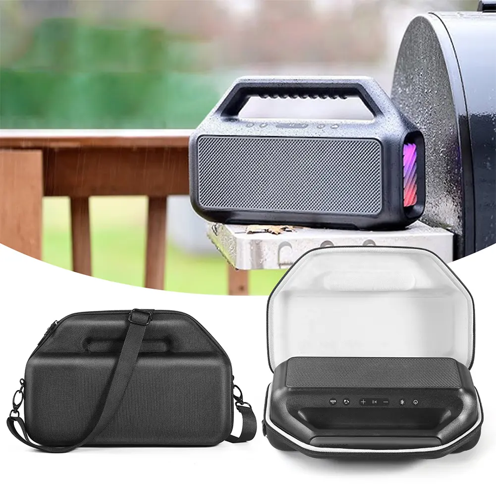 EVA Hard Carrying Case Waterproof Hard Travel Case Shockproof with Adjustable Shoulder Strap for Anker Soundcore Boom 2 Speaker