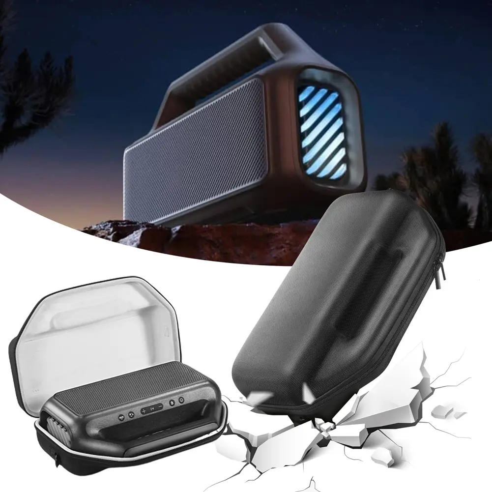 EVA Hard Carrying Case Waterproof Hard Travel Case Shockproof with Adjustable Shoulder Strap for Anker Soundcore Boom 2 Speaker
