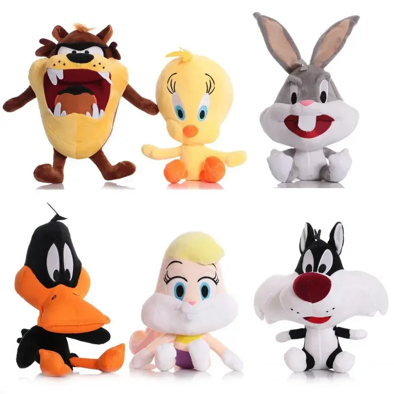New 20cm Classic Looney Tunes Bugs Bunny Cartoon Stuffed Animal Doll Tweety Cyclone Daffy Plush Toy Figure Children's Gifts