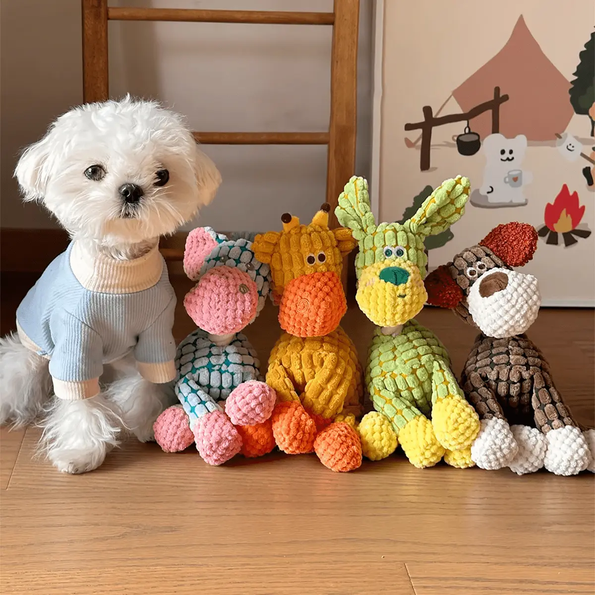 Cute Donkey Plush Toy for Dogs - Squeaky Chewable Interactive Pet Toy with Funny Sound, Soft Plush Puppy Teething Toy