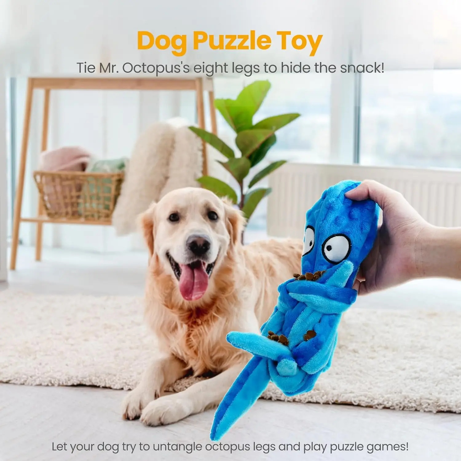 Squeaky Dog Toy Octopus Funny Pet Interactive Chew Toy for Small Large Dogs No Stuffing Intelligent Bite Resistance Pet Products