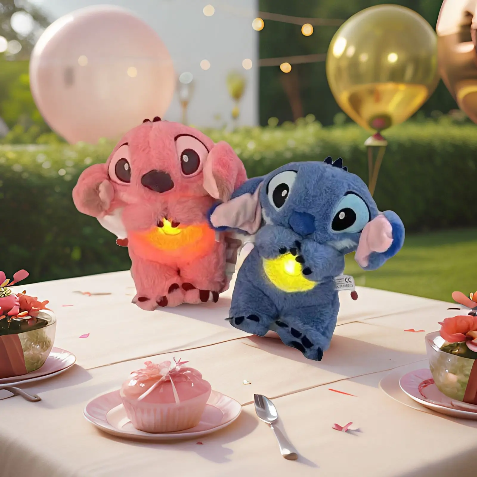 Hot selling Lilo&Stitch Plush Doll Breath Toy Child Peluche Kawaii Soothes Anime Baby Music Light Sleep Blue Stitch Toys Gift