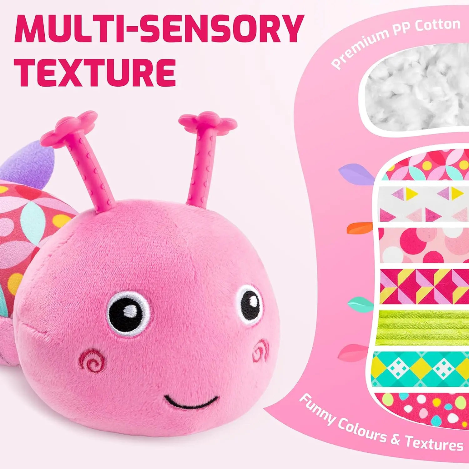 Baby Rattle Musical Caterpillar Soft Toy Colorful Worm Infant Plush Animals Educational Interactive Toy for Newborn Toddler Gift