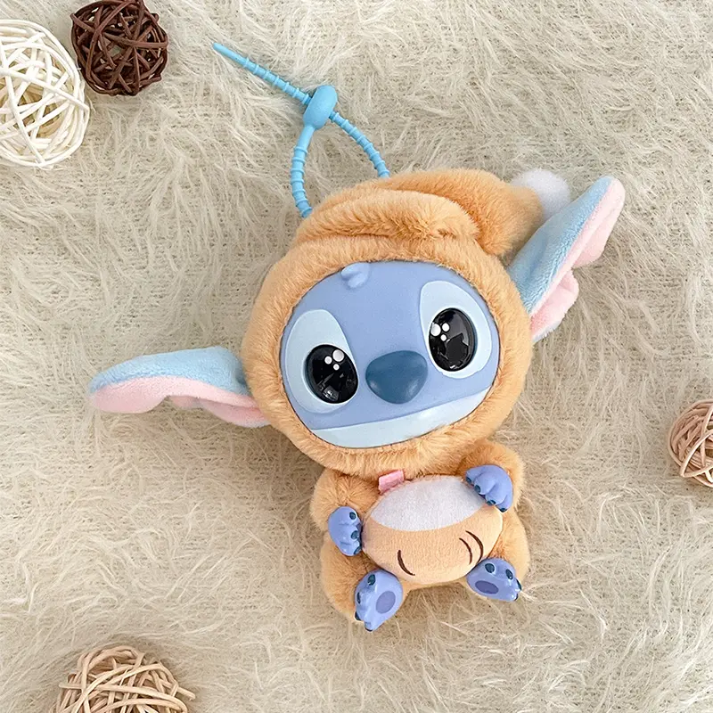 Kawaii Accessories Stitch Plush Toy Lilo&stitch Keychain Keyring Doll Eat Something Before Sleep Series Backpack Pendant New