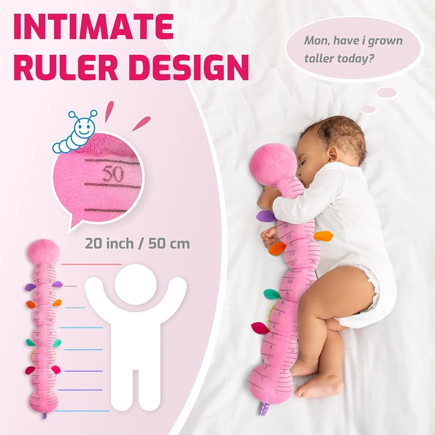 Baby Rattle Musical Caterpillar Soft Toy Colorful Worm Infant Plush Animals Educational Interactive Toy for Newborn Toddler Gift