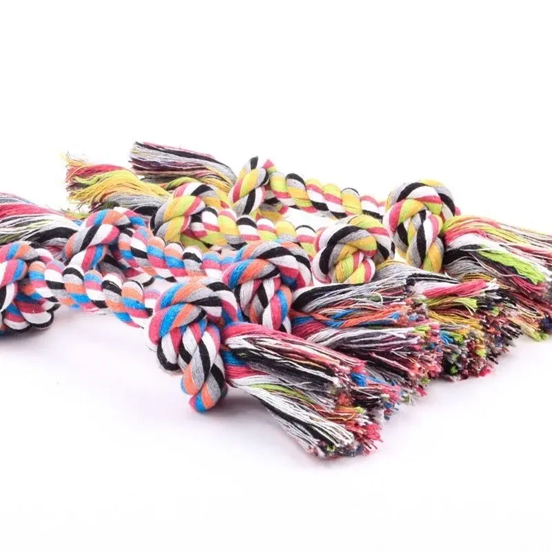 Colorful Double Knot Dog Toys Durable Puppy Teething Toys for Small Large Dogs Trainging Chew Toy Pet Products