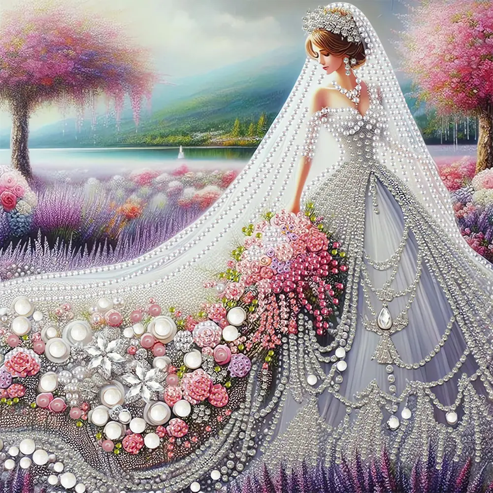 5D DIY Partial Special Shaped Drill Diamond Painting Kit Girl Decoration 30x30cm