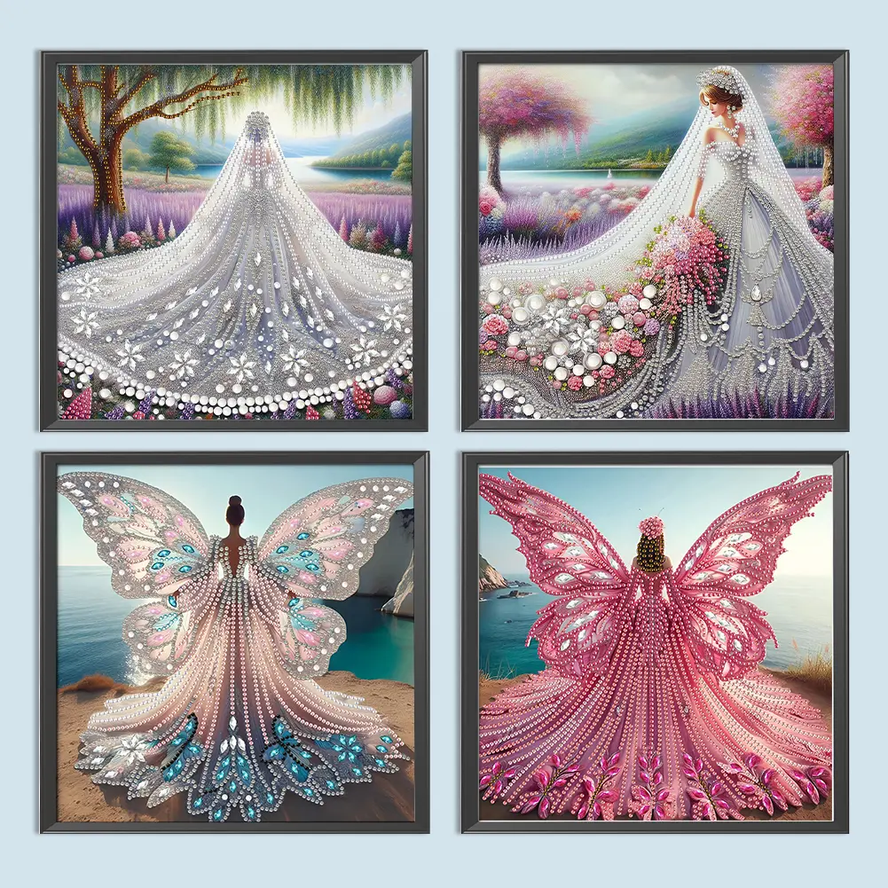 5D DIY Partial Special Shaped Drill Diamond Painting Kit Girl Decoration 30x30cm