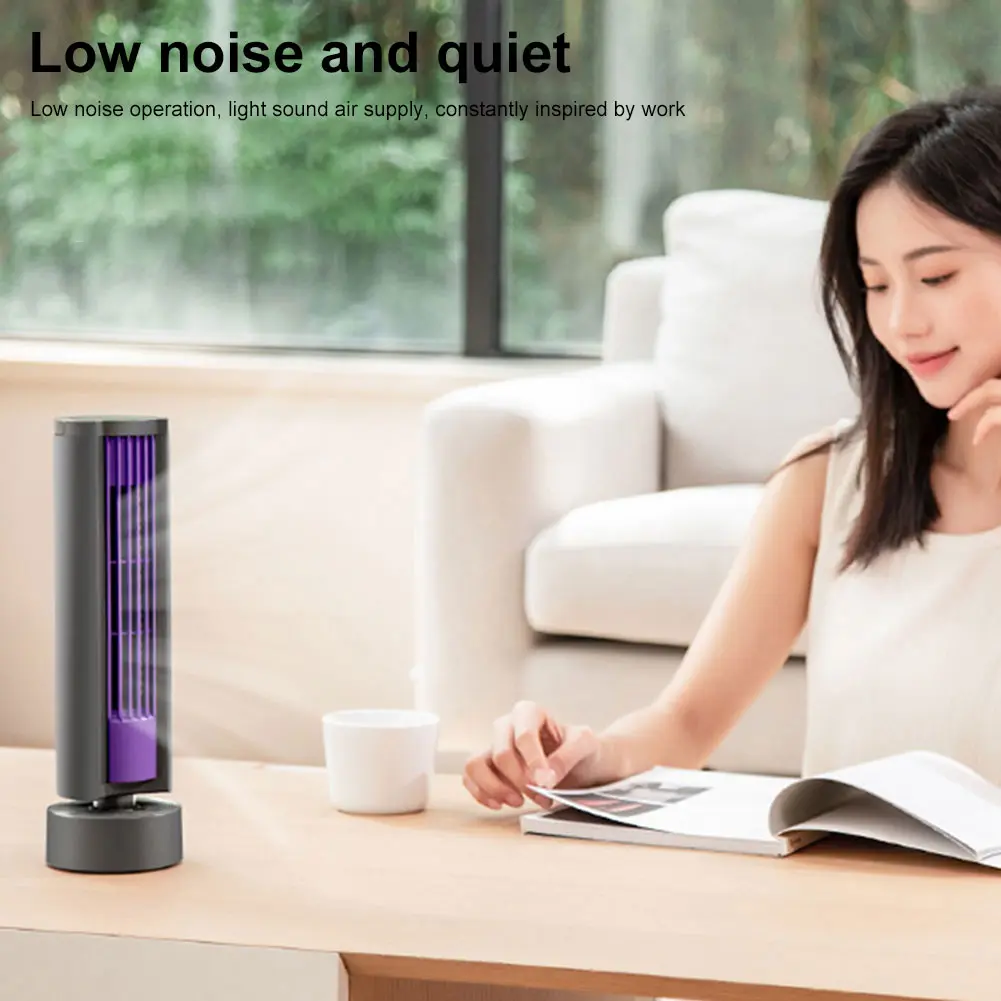 Portable Tower Fan Air Conditioner Fan 3 Speeds Bladeless Fan Quiet Oscillating Fan Standing Fan for Bedroom Living Room Office