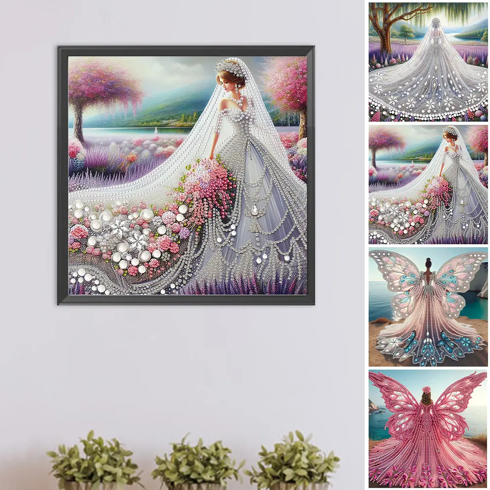 5D DIY Partial Special Shaped Drill Diamond Painting Kit Girl Decoration 30x30cm