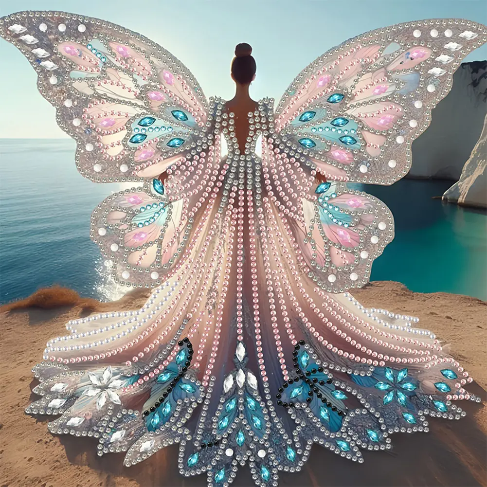 5D DIY Partial Special Shaped Drill Diamond Painting Kit Girl Decoration 30x30cm