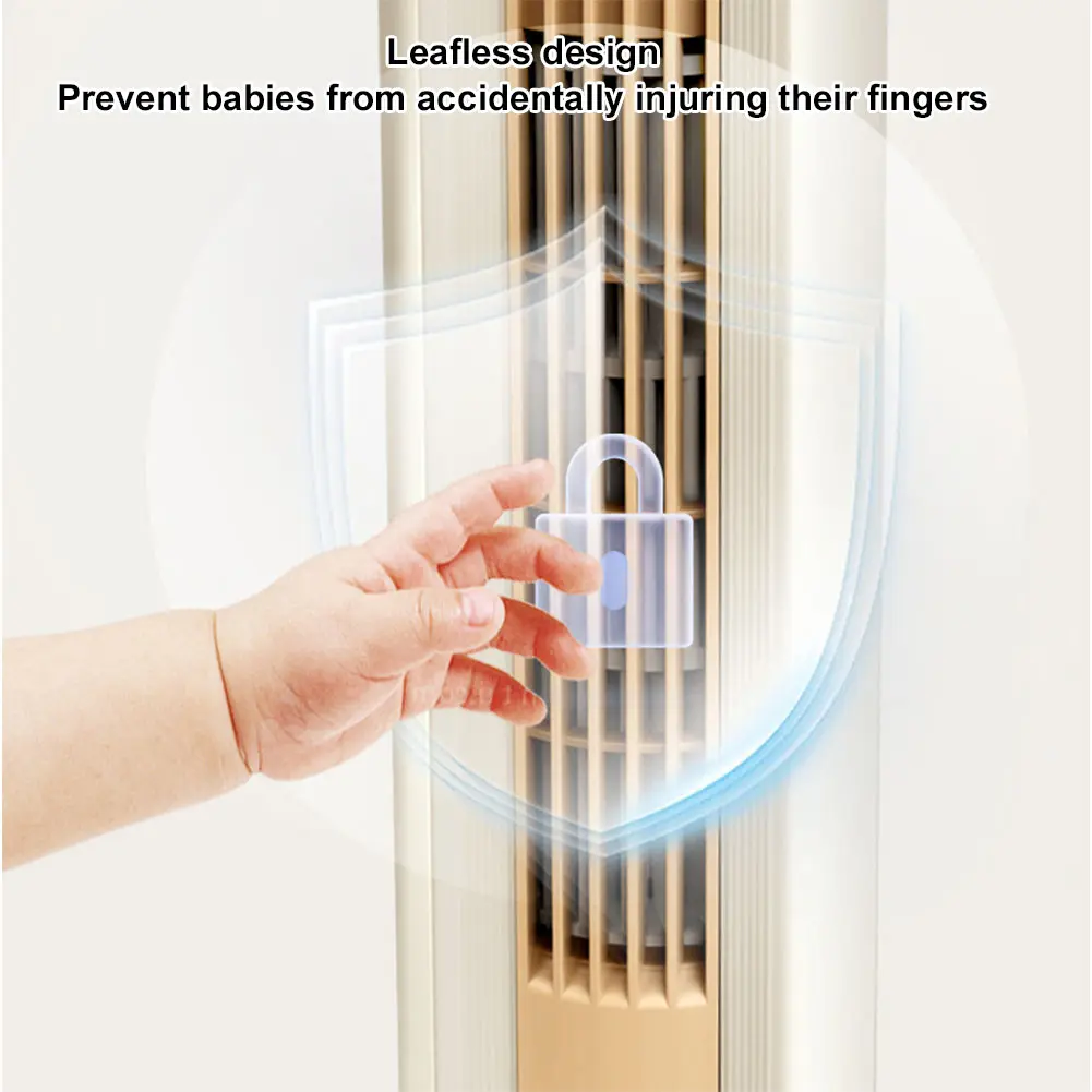 Portable Tower Fan Air Conditioner Fan 3 Speeds Bladeless Fan Quiet Oscillating Fan Standing Fan for Bedroom Living Room Office